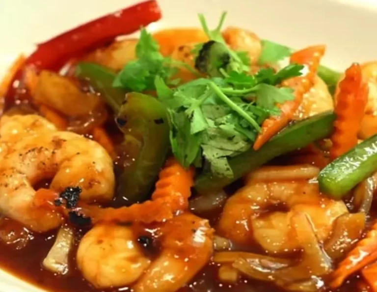 Crevettes sauce saté restaurant thaïlandais cuisine asiatique